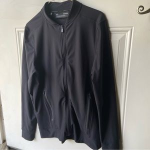 Under Armour Zip Up Fitted Black Unstoppable Bomber Athletic Workout Jacket